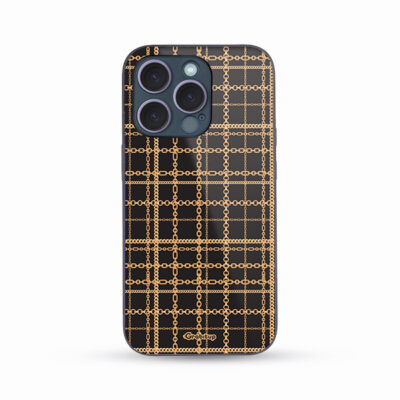 Chain Pattern Glass Case Back Cover For All Mobile Models