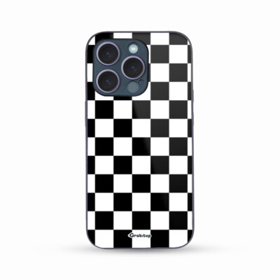 Chess Board Pattern Glass Case Back Cover For All Mobile Models