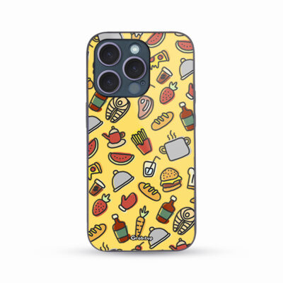 Food Pattern Glass Case Back Cover For All Mobile Models