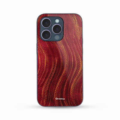 Red Wavy Saree Pattern Glass Case Back Cover For All Mobile Models