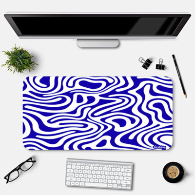 Trippy Curve Pattern Desk Mat