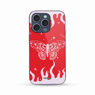 Butterfly Flame Glass Case Back Cover For All Mobile Models