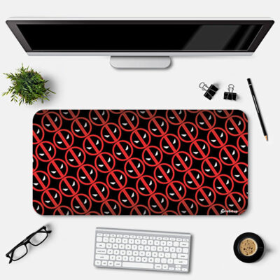 Deadpool Logo Pattern Desk Mat