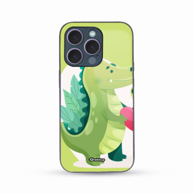 Male Dino Love Glass Case Back Cover For All Mobile Models