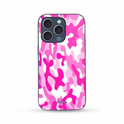 Pink Berry Camo Glass Case Back Cover For All Mobile Models