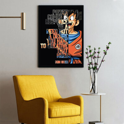 Goku Quotes Art Poster