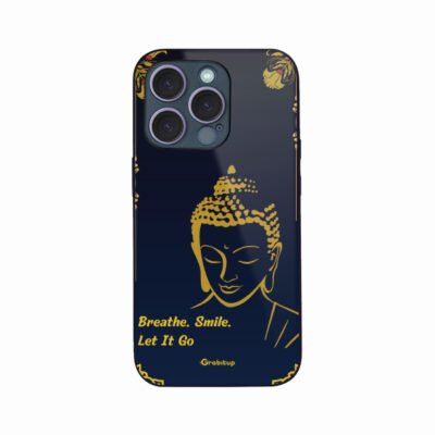 Breath and Smile Buddha Glass Case Back Cover For All Mobile Models