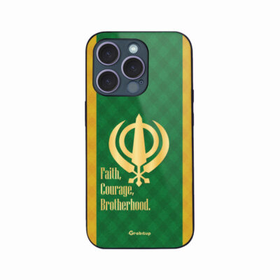 Khanda Glash Sikhism Glass Case Back Cover For All Mobile Models