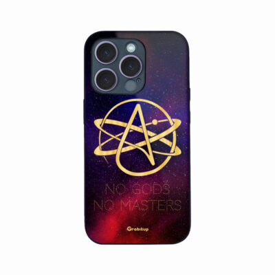 No God No Masters Atheist Glass Case Back Cover For All Mobile Models